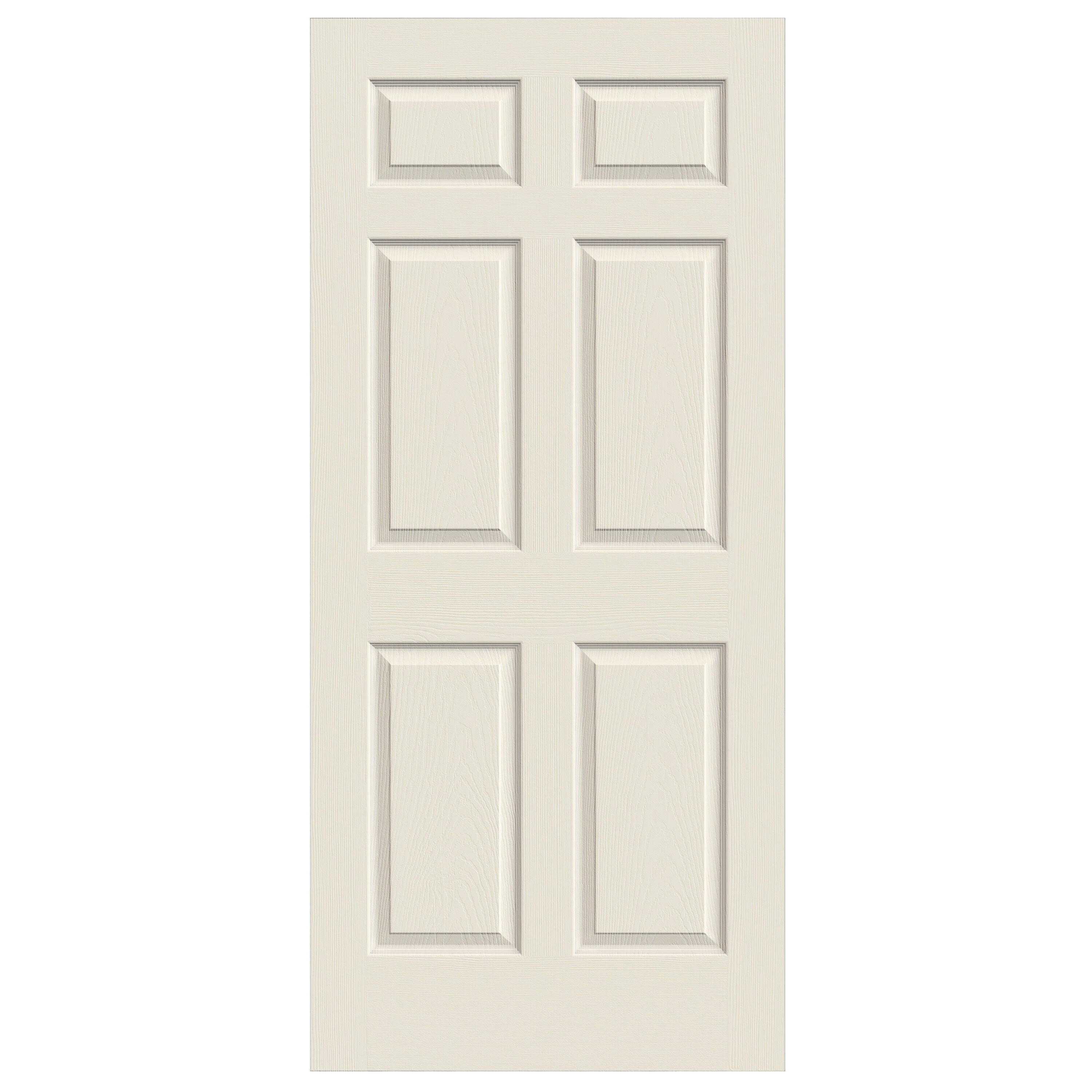 ReliaBilt Colonist Textured 36-in x 80-in 6-Panel Hollow Core Primed Molded Composite Slab Door in Off-White | LO10977