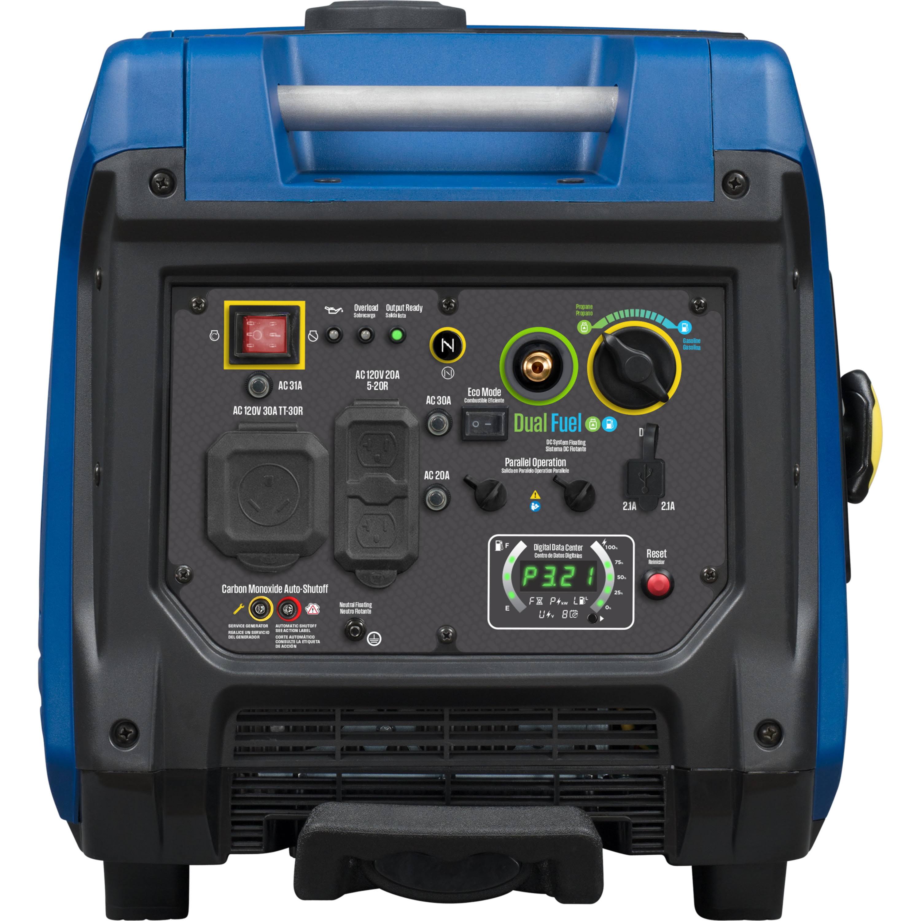 Westinghouse 4500 Watt Dual Fuel Recoil Start Portable Inverter Generator with Co Sensor