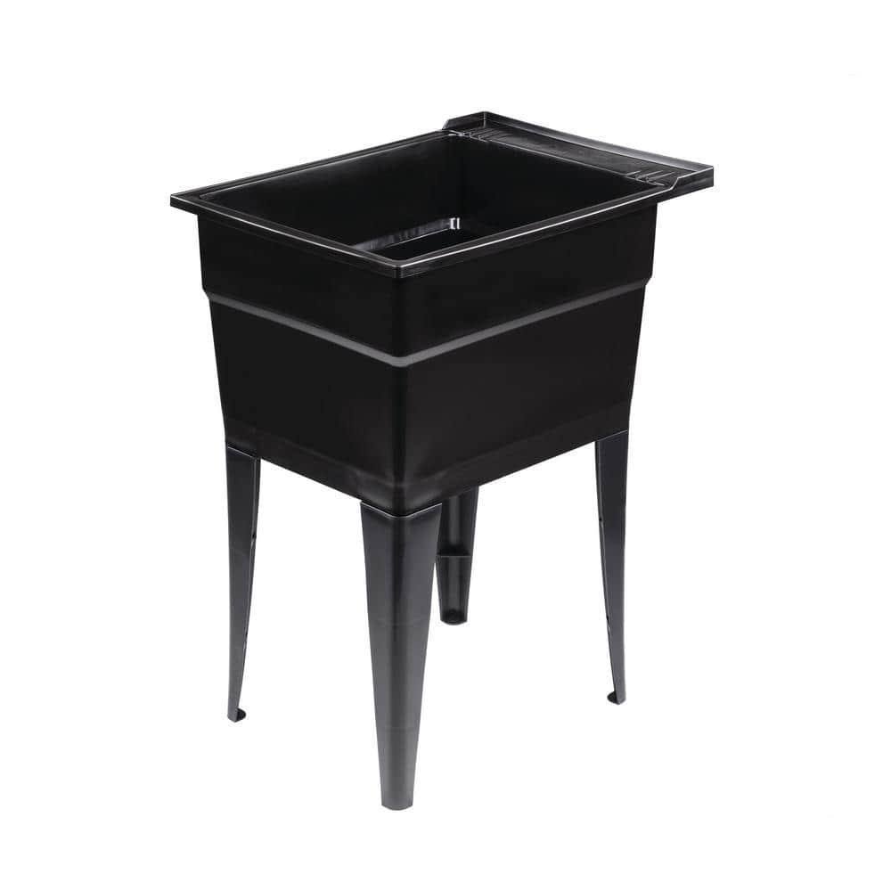 18 in. x 24 in. Recycled Polypropylene Black Laundry Sink