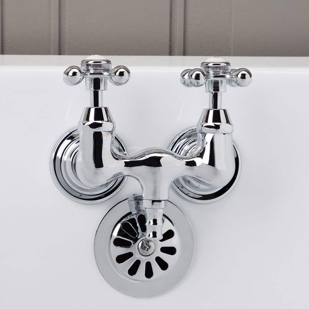 Randolph Morris Clawfoot Tub Wall Mount Faucet- Metal Cross Handles RM030MC-ORB