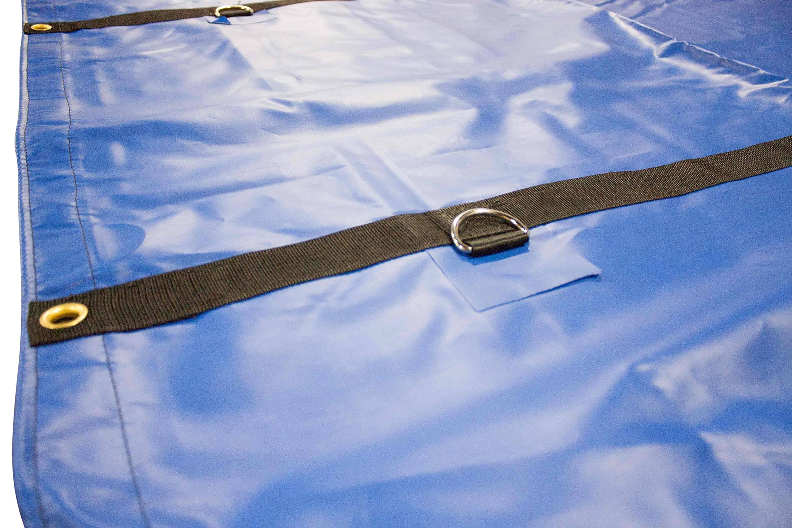 Blue Superlight 14oz Flatbed Trailer Lumber Steel Tarp 24x27 (8' Drop)