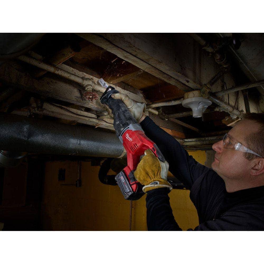 Milwaukee 2621-20-48-11-1837 M18 18V Lithium-Ion Cordless Sawzall Reciprocating Saw with Two 3.0Ah Batteries