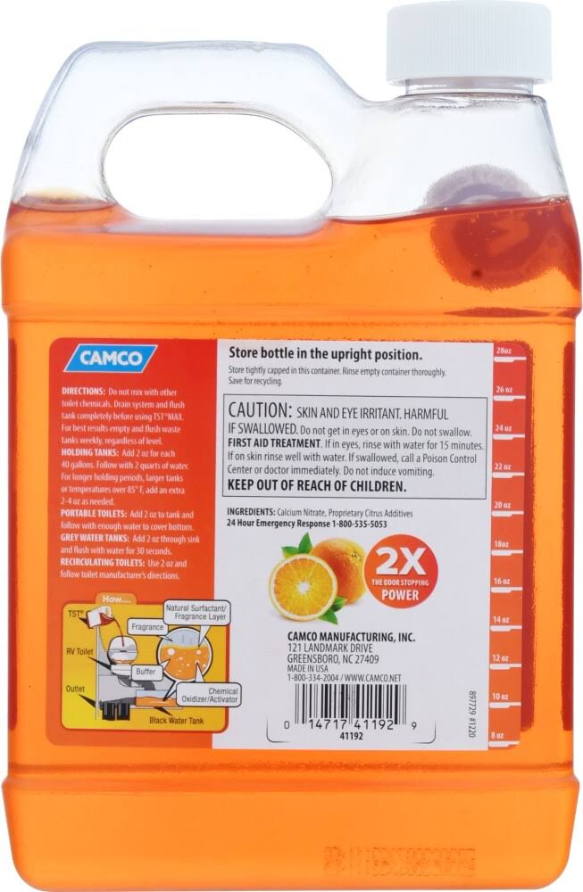 Camco TST Max RV Toilet Treatment, Citrus Scent- 32 fl oz