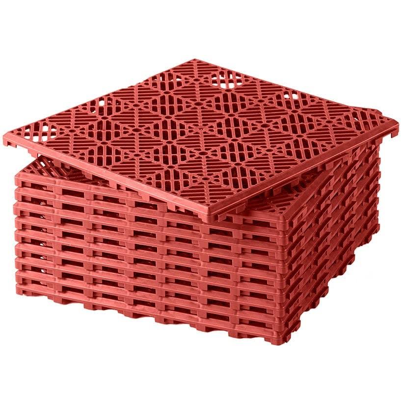 Sets of 10 Interlocking Patio or Walkway Tiles- Terra Cotta