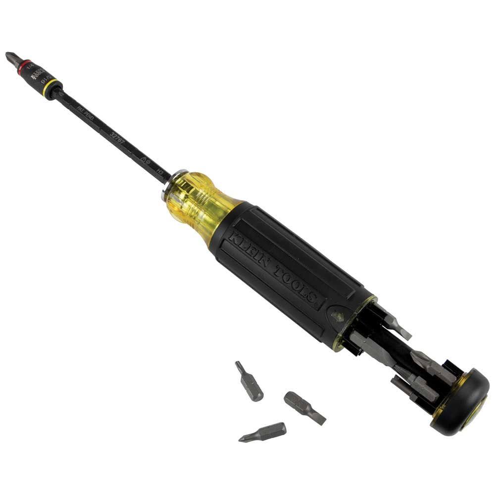 Klein Tools 32304 14 in 1 HVAC Adjustable Length Impact Screwdriver with Flip Socket
