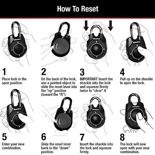 Master Lock 1500iD Locker Lock Set Your Own Directional Combination Padlock, 1 Pack, Blue