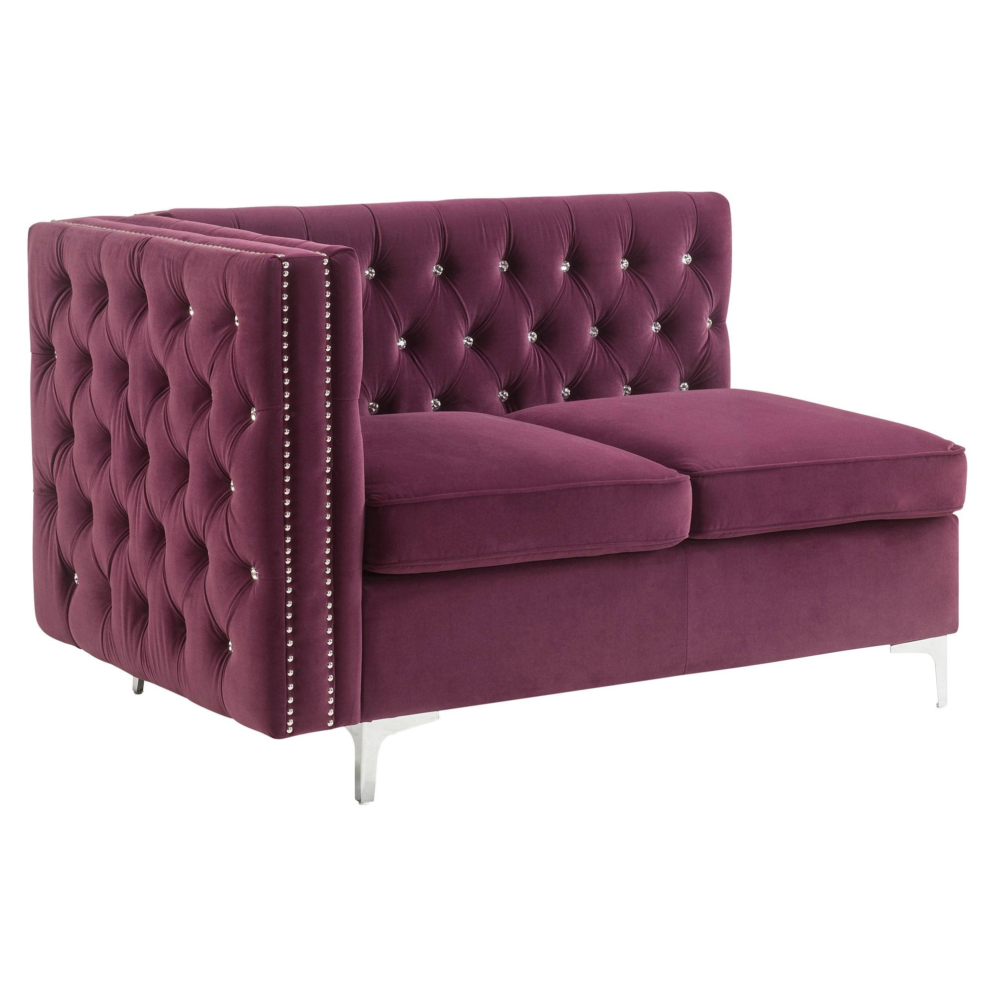 Acme Jaszira Burgundy Velvet Modular- Left Facing & Right Facing Arms