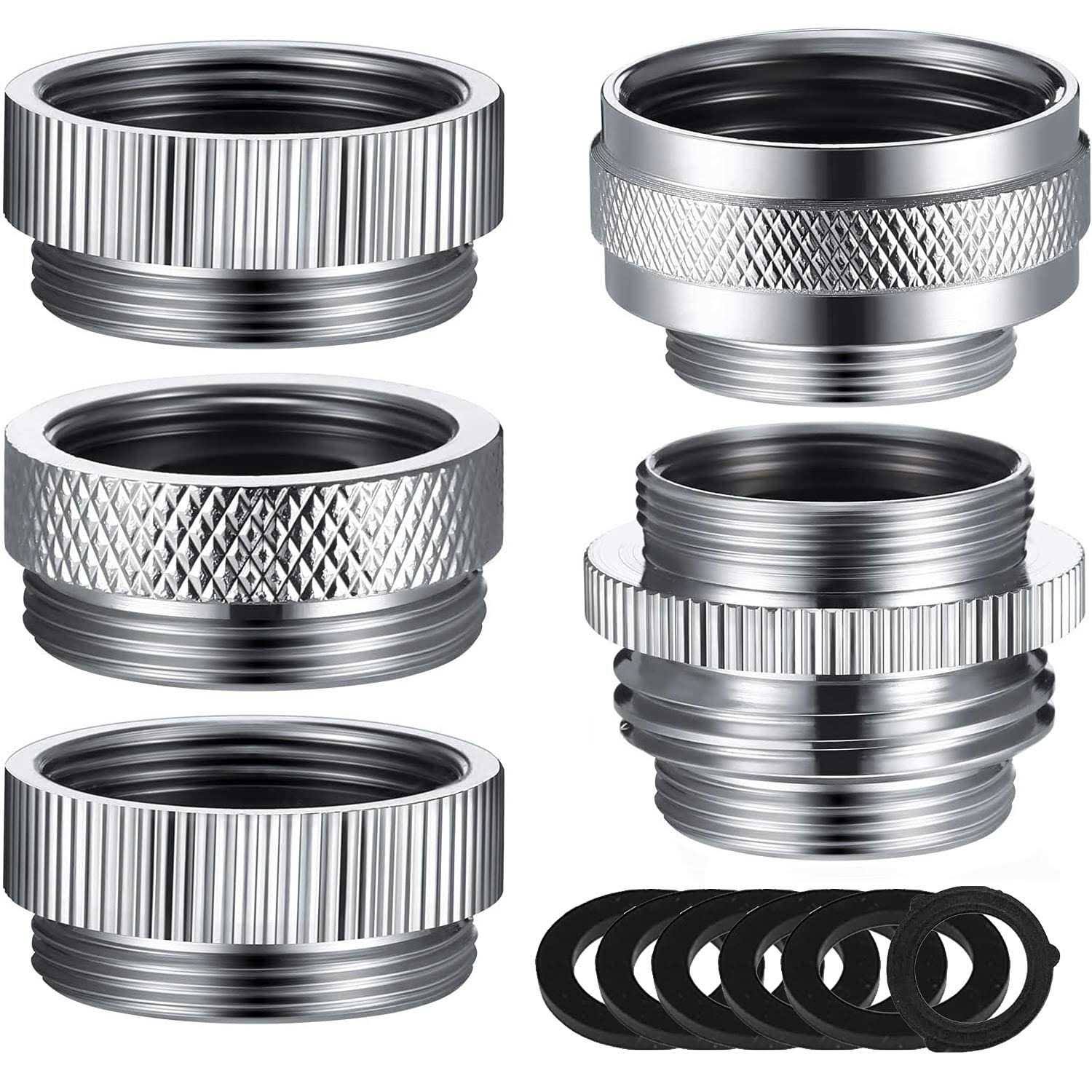 Cozyhouse Faucet Adapter Kit, 5pcs Kitchen Sink Brass Aerator Adapter Set Male Female Sink Faucet Adapter for Garden Hose, Water Filter, Standard Hose