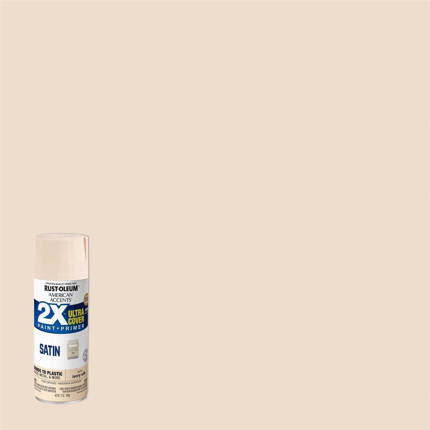Rust-Oleum Ivory Silk American Accents 2x Ultra Cover Satin Spray Paint- 12 oz