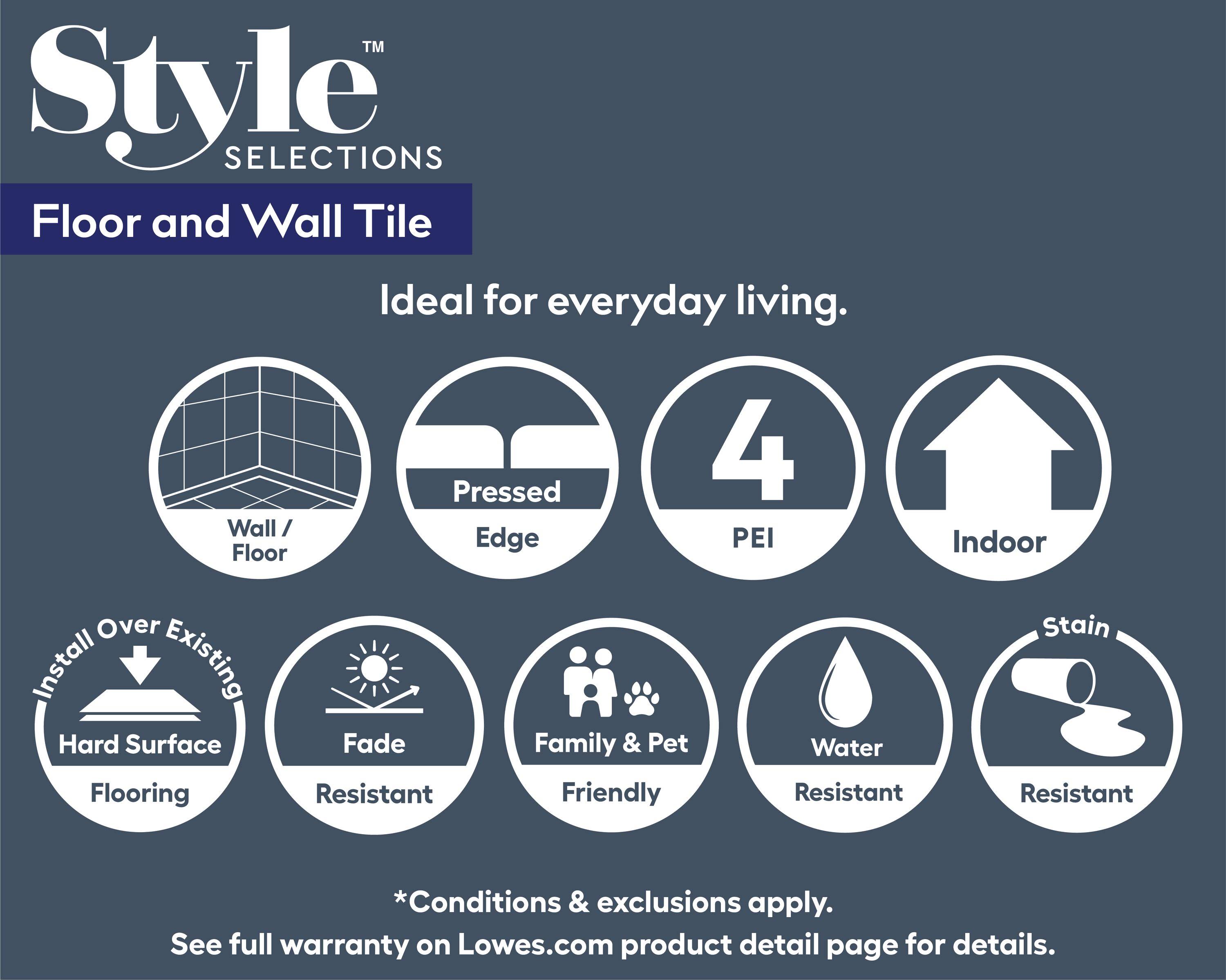 Bianco Carrara 12-in x 24-in Glazed Ceramic Marble Look Floor Tile