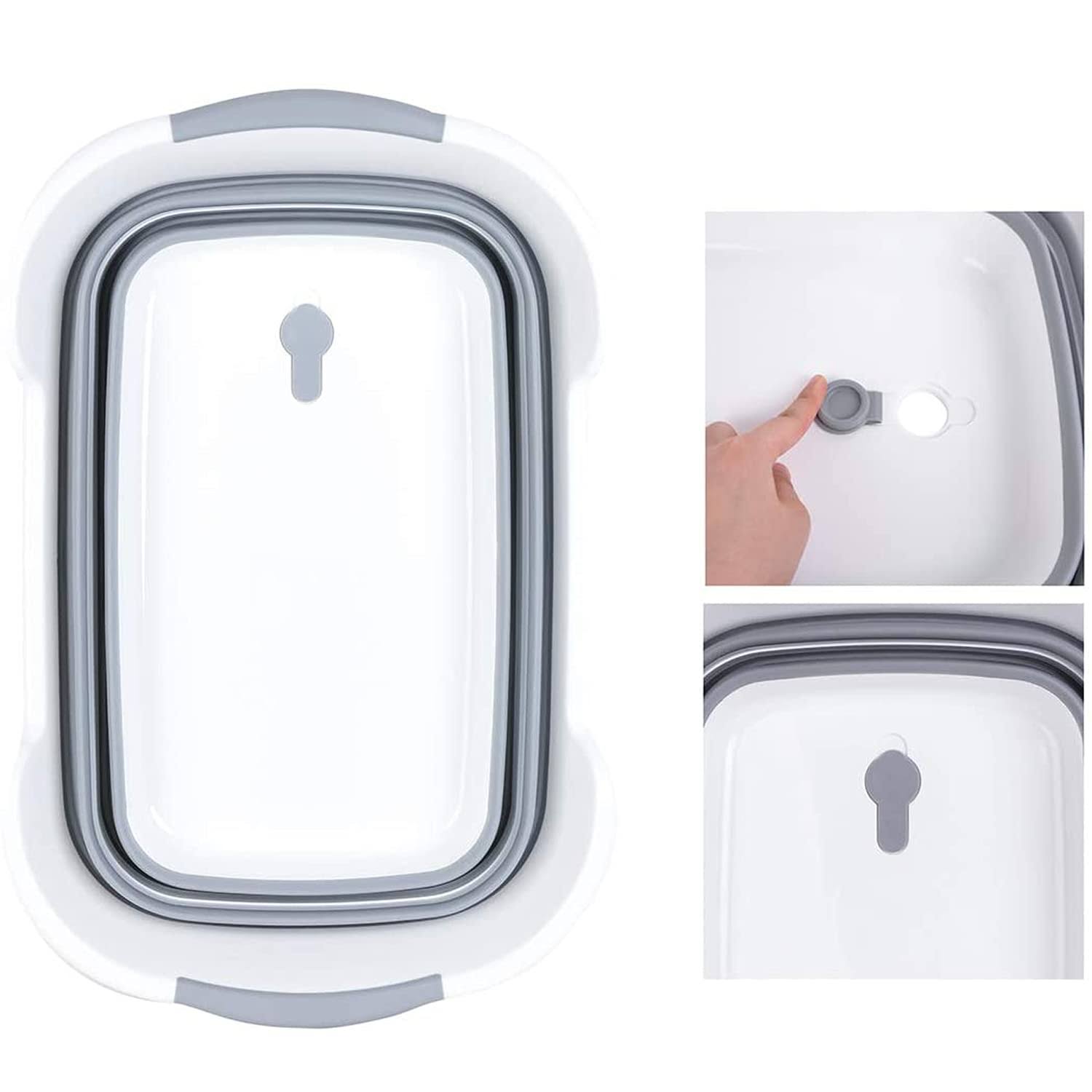 CYANOE Collapsible Baby Bathtub with Water Drain Plug, Foldable Bathtub for Puppy Small Dogs Cats, Portable & Space Saving Design, BPA Free, 27L