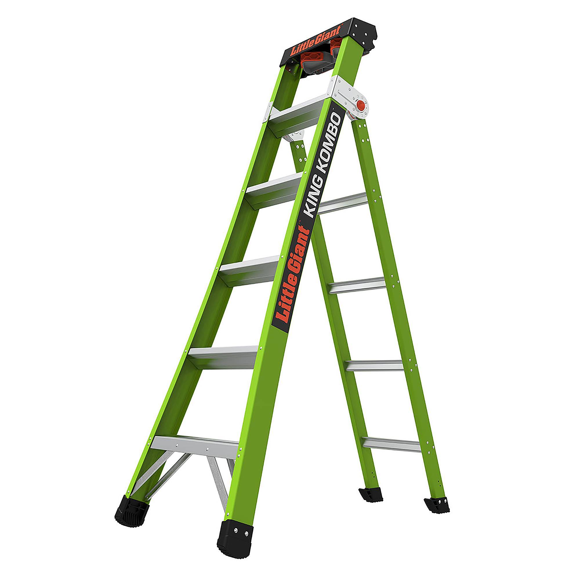 Little Giant 13610-001 King Kombo Pro Fiberglass Ladder IAA, 6'