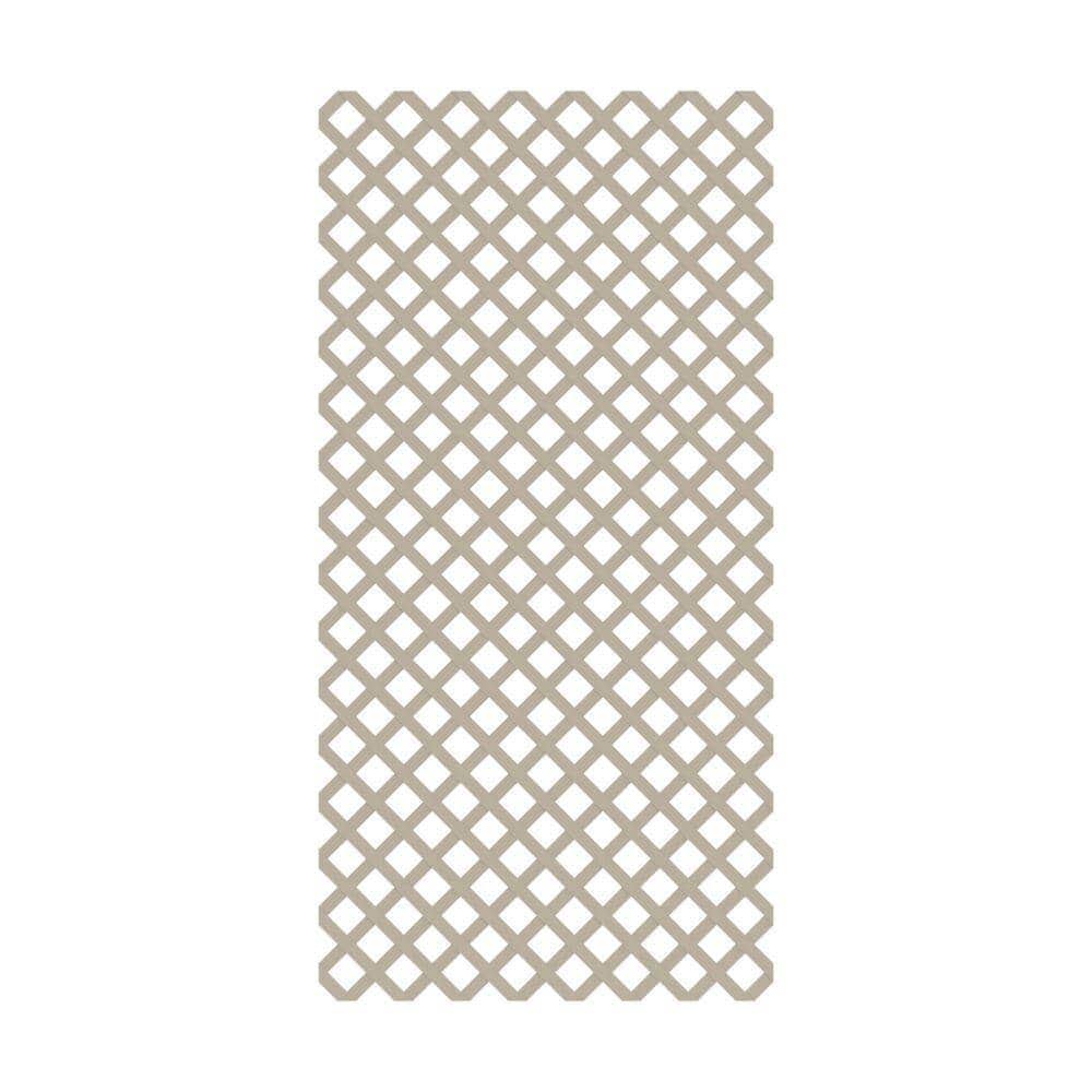 Veranda 4 ft. x 8 ft. Khaki Classic Diamond Vinyl Lattice, Green