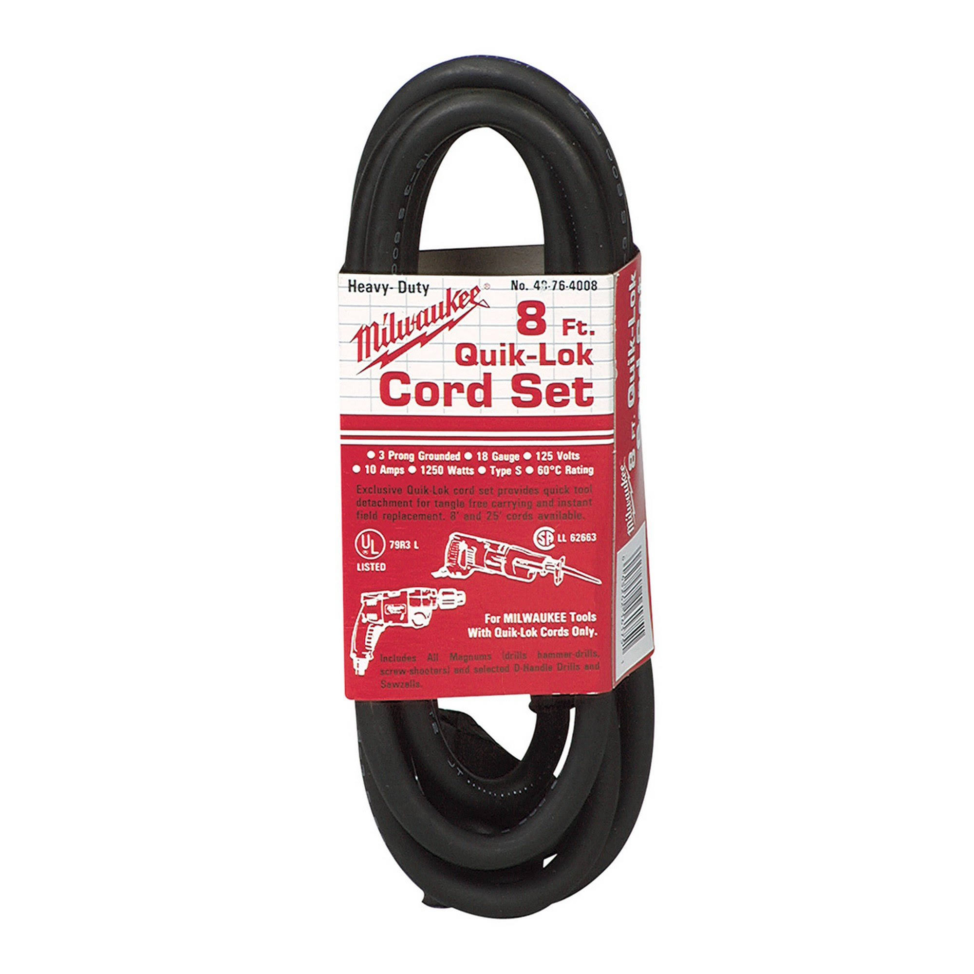 Milwaukee 48-76-4008 8 Ft. Quik-Lok Cord