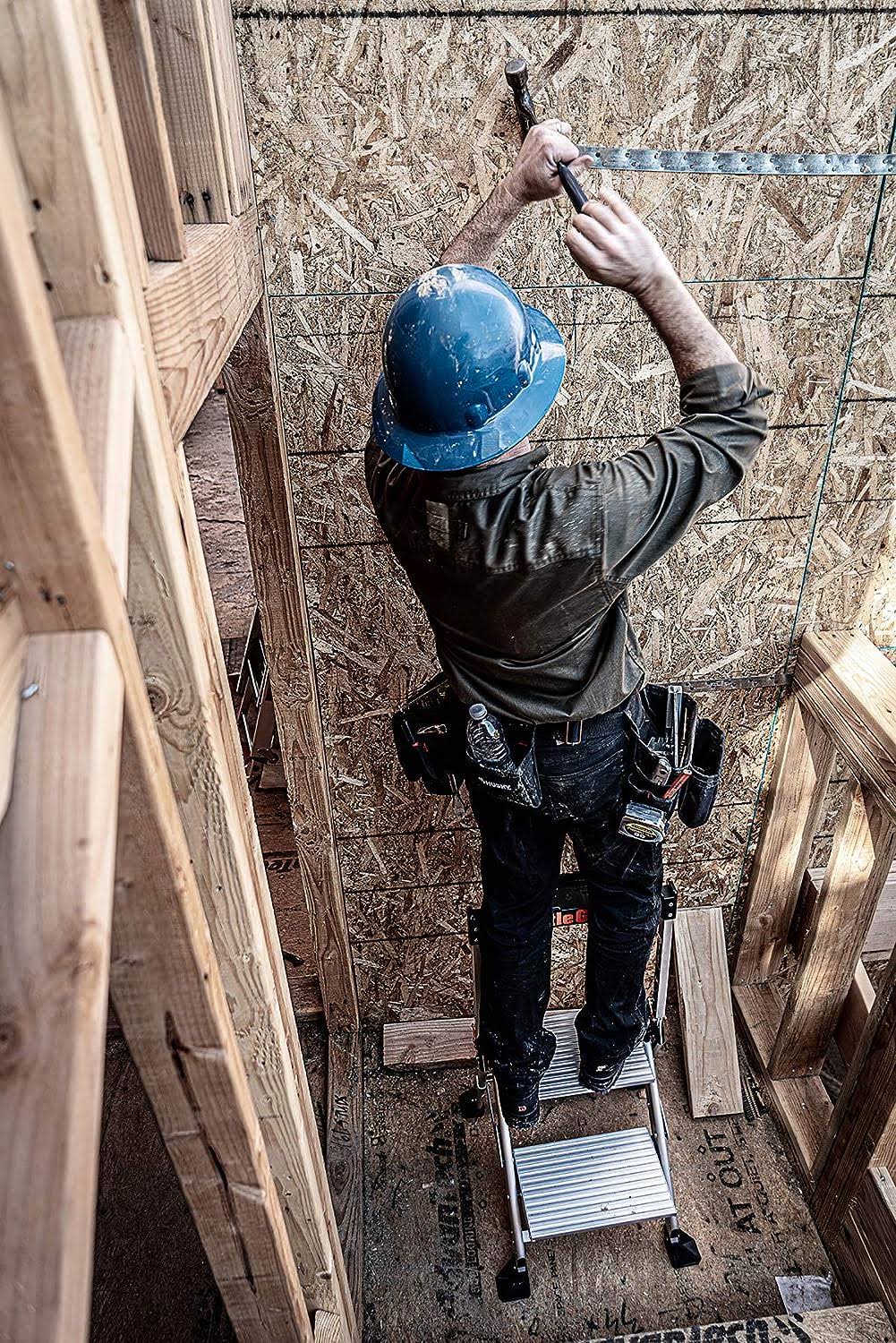 Little Giant Ladders 11902 Jumbo 2 Step Stool Aluminum Type 1AA 375lbs Silver