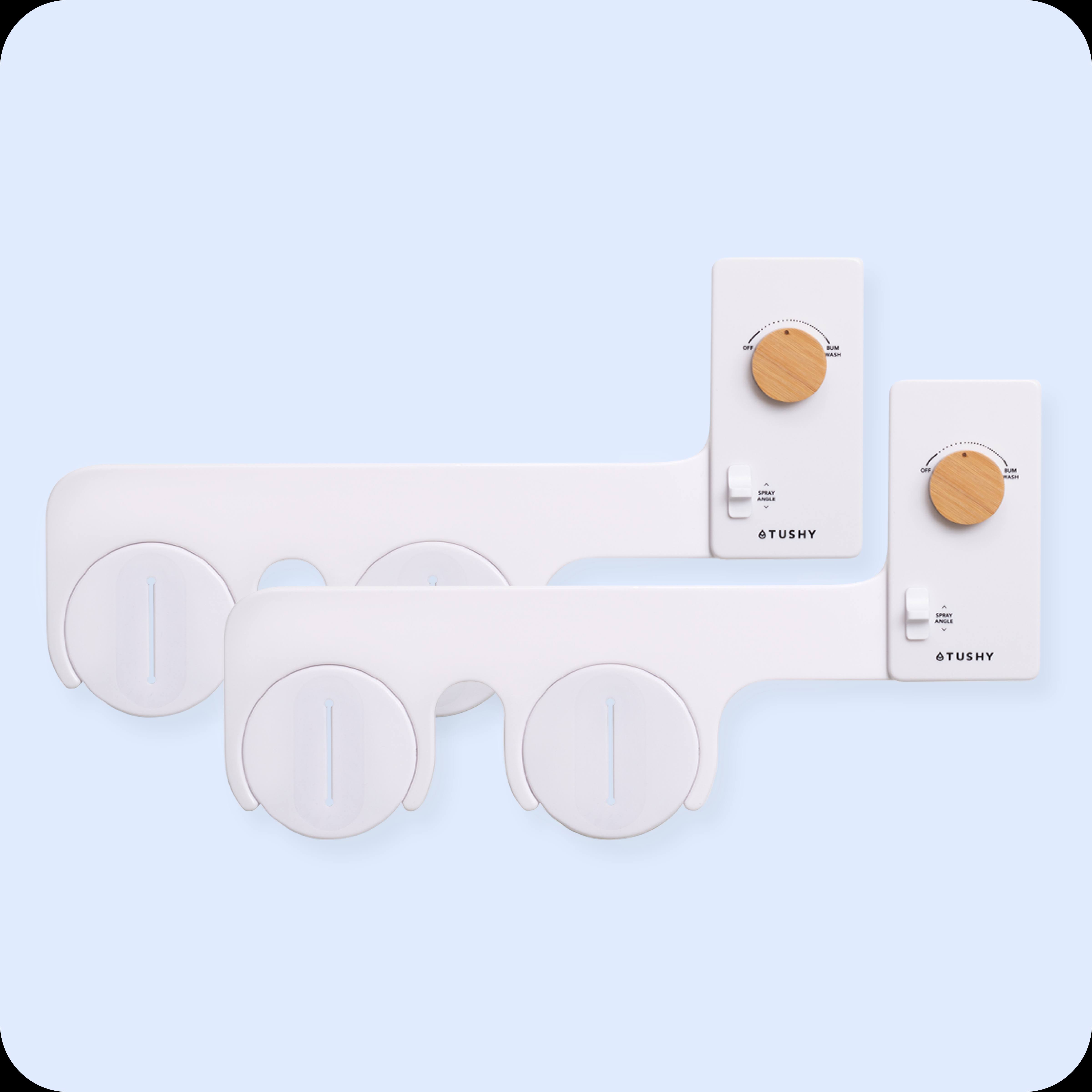 Tushy Classic 3.0 Bidet Attachment | Universal Fit | 2 Pack White/Bamboo