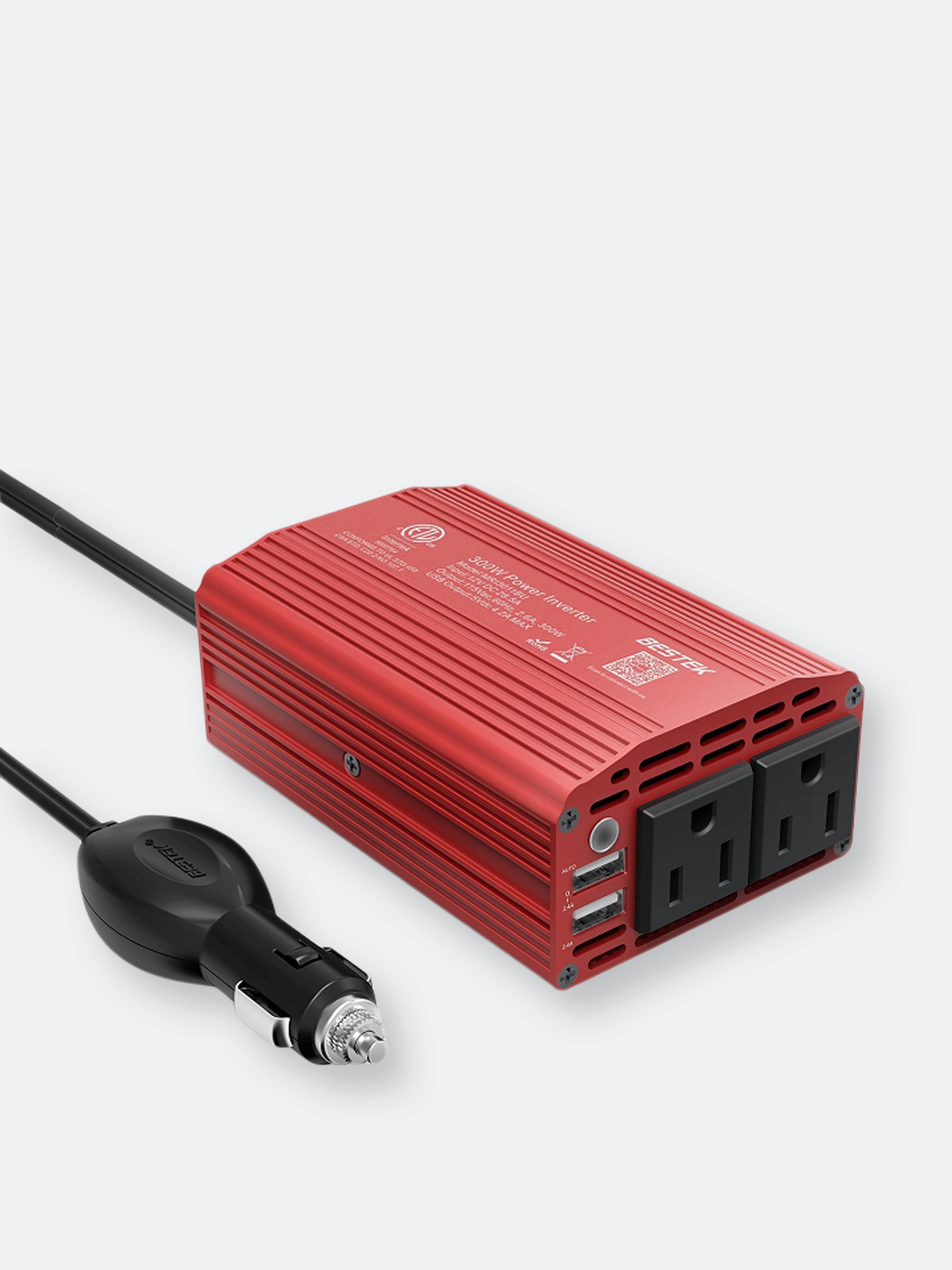 Bestek 300W Power Inverter DC 12V to 110V AC Car Inverter with 4.2A Dual USB Car