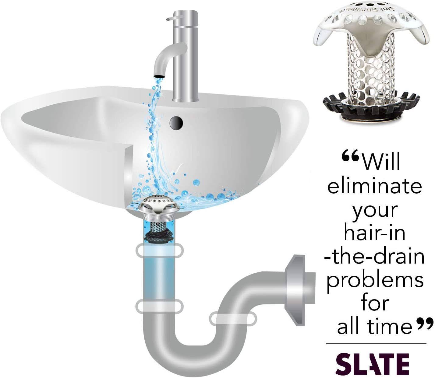 SinkShroom Ultra Revolutionary Bathroom Sink Drain Protector, Stainless Steel