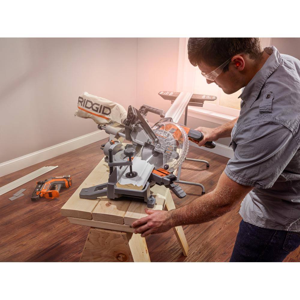 Ridgid R48607K 18-Volt 7-1/4 in. Cordless Brushless Dual Bevel Sliding Miter Saw Kit Nib