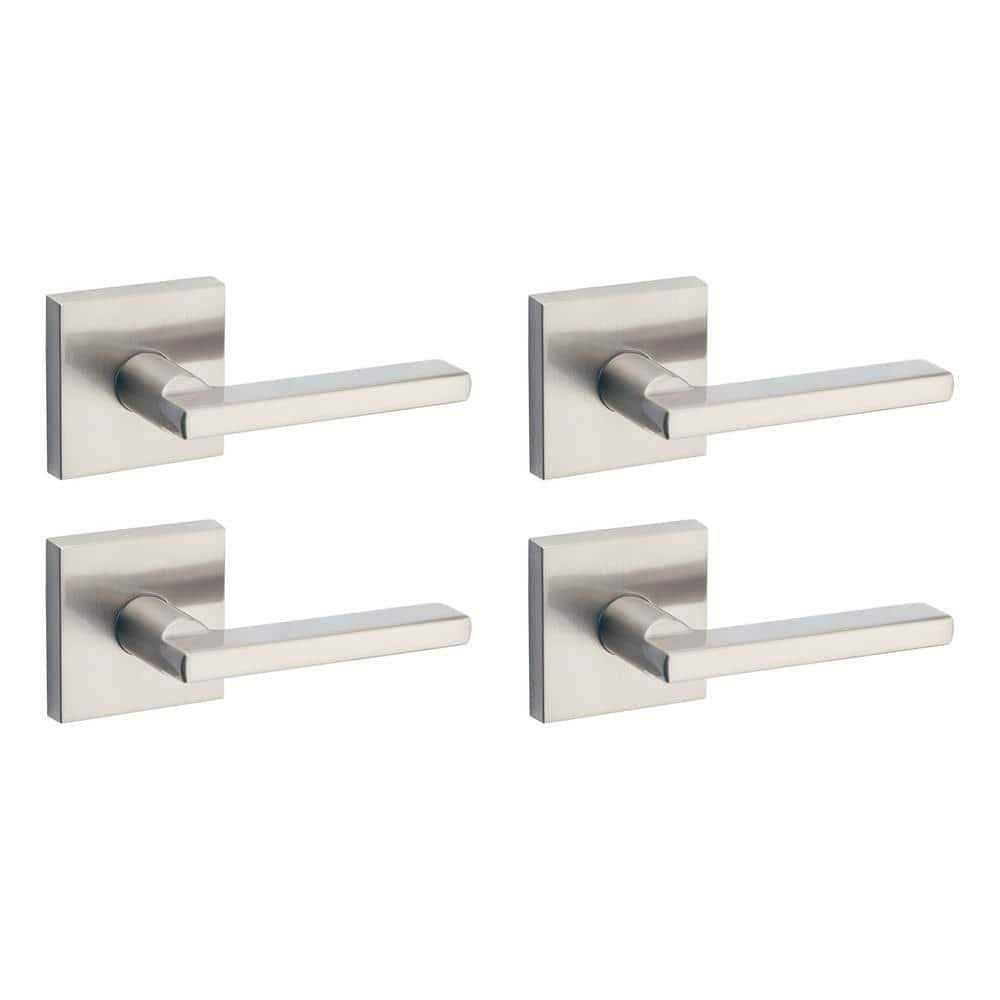 Halifax Square Satin Nickel Passage Hall/Closet Door Lever (4-Pack)