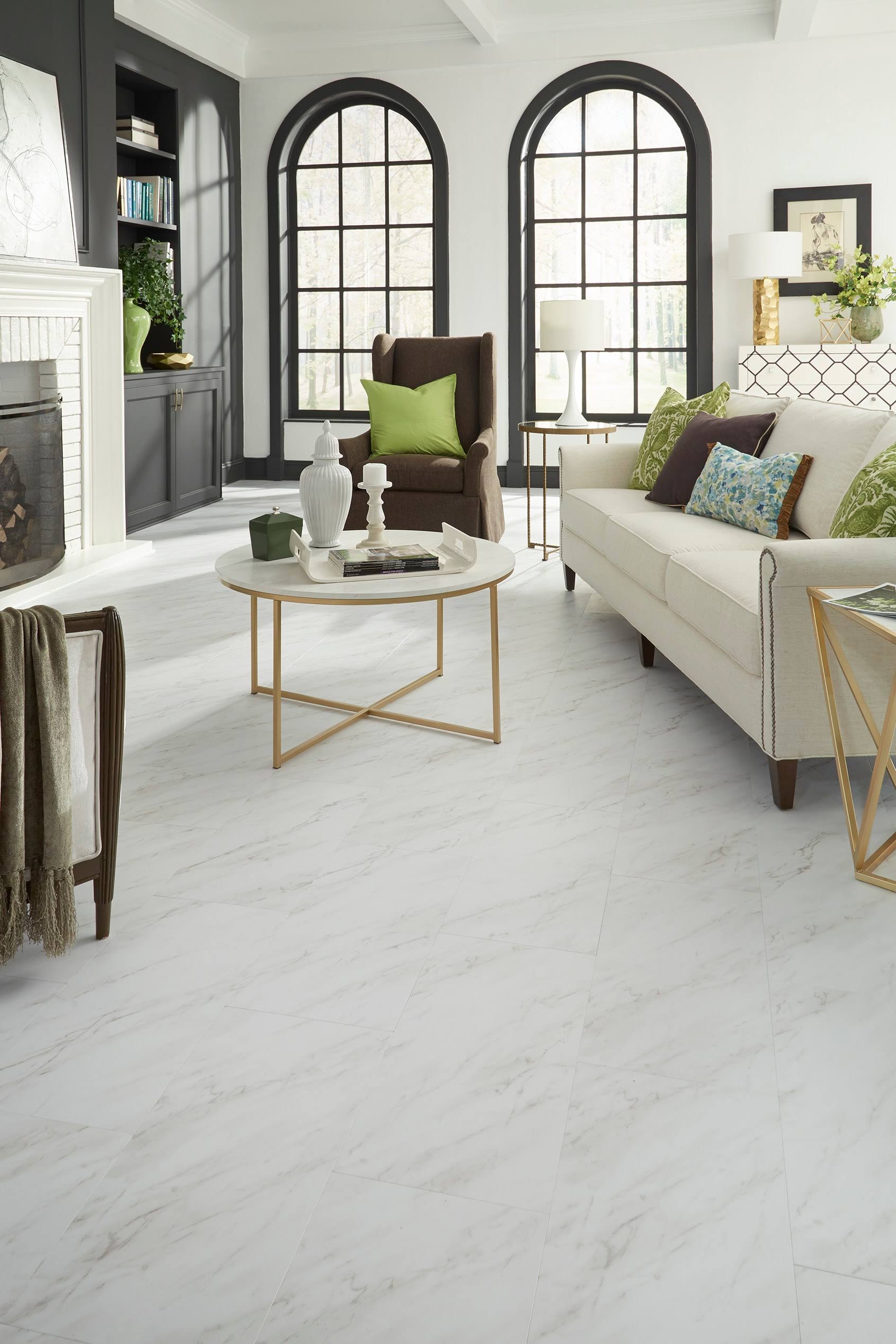 Style Selections Grecian Marble 12-in x 24-in Groutable Water Resistant Peel and Stick Luxury Vinyl Tile (2-sq ft)