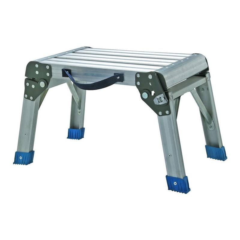 Step Stool and Working Platform 350 lbs. Capacity Foldable Anodized Aluminum by HAUL-MASTER