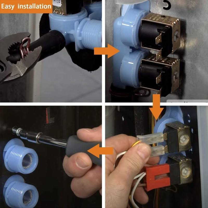 Upgrade 285805 Washer Water Inlet Valve Kit with Mounting Bracket by Beaquicy- Replacement for Whirl-pool Ken-more Washing Machine, Blue