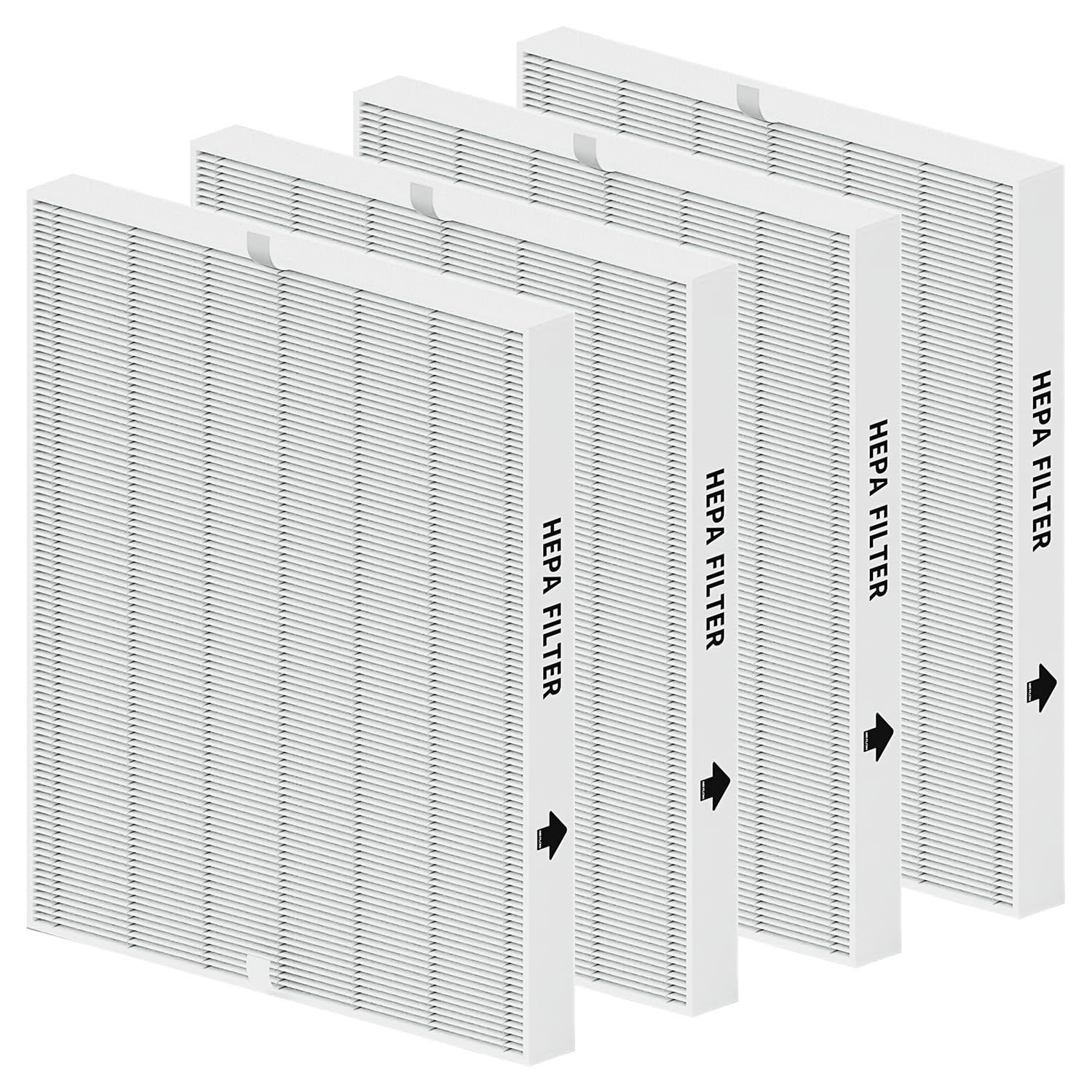 4-Pack Airmega AP-1512HH Filter Set Replacement for Coway Airmega AP-1512HH and 200m Air Purifiers, Four H13 True HEPA Filters Only, Compared to