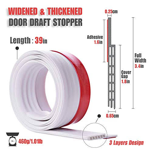 Sysmie [Upgraded] Large Gap Door Draft Stopper, 3-2/5