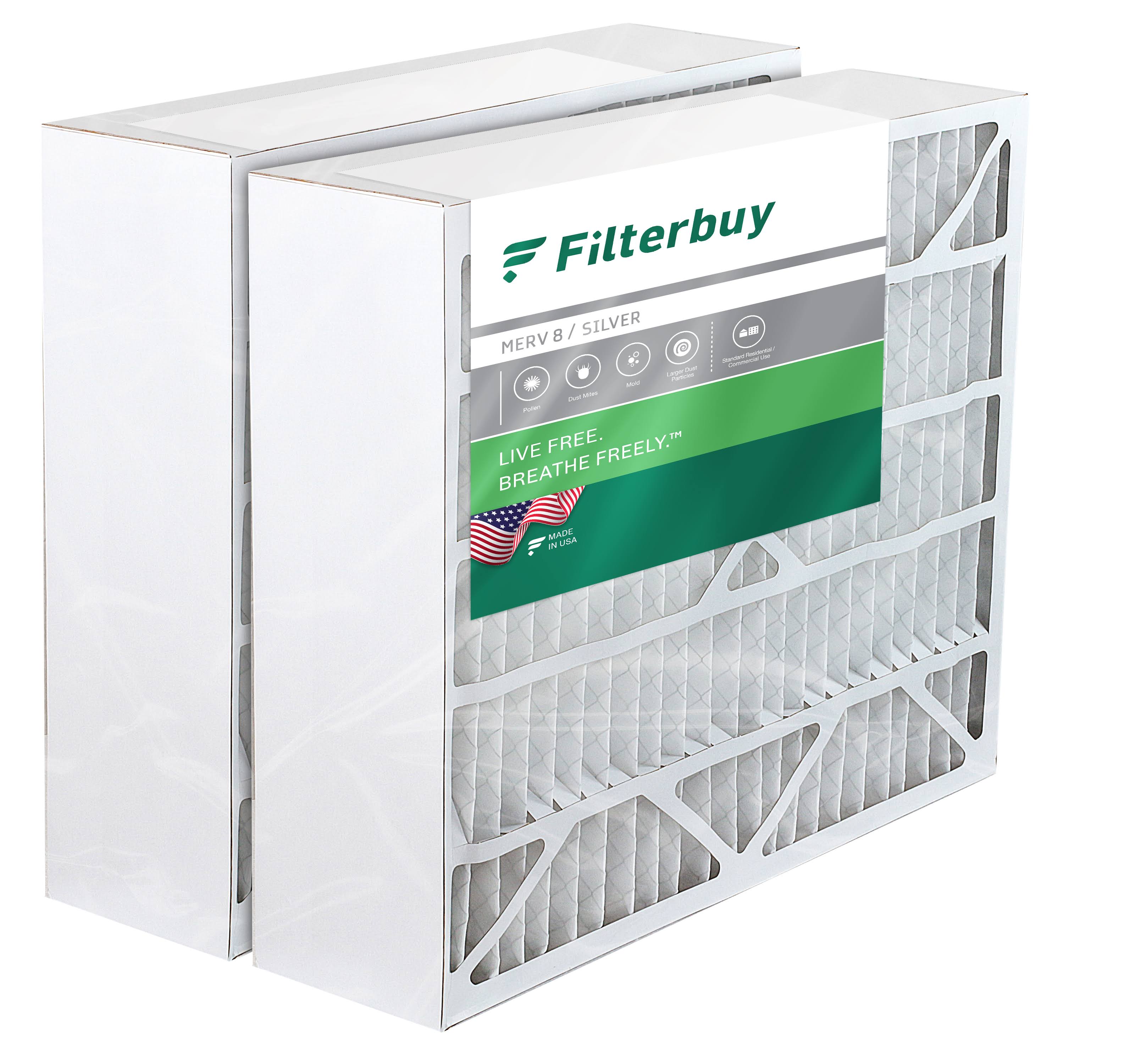 Filterbuy 20x25x6 MERV 8 Pleated HVAC AC Furnace Air Filters for Aprilaire Space-Gard (2-Pack)