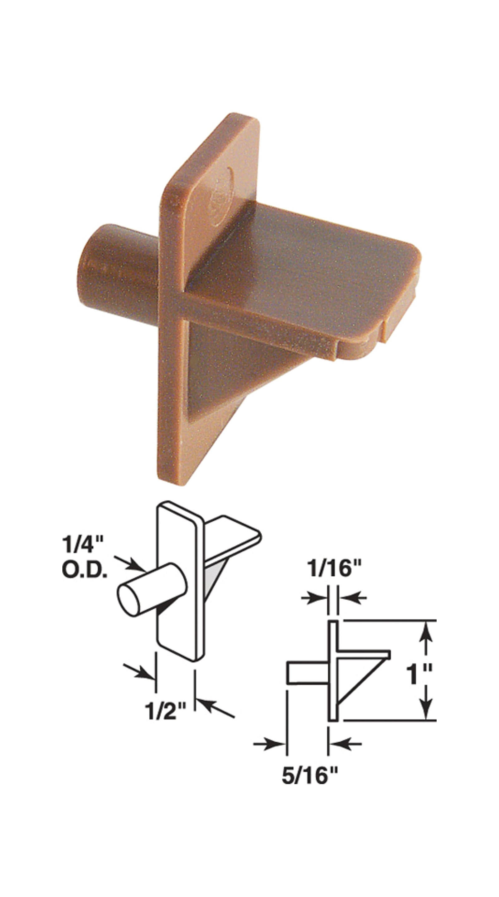 Prime Line Shelf Support Peg Brown
