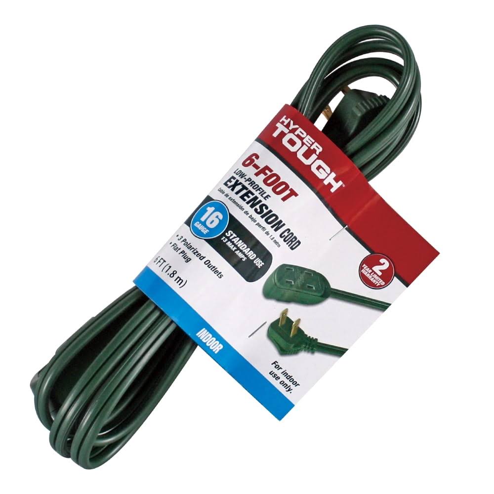 Hyper Tough 16AWG 2 Prong Indoor Household Extension Cord- 6 ft 00015