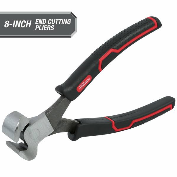 Hyper Tough End Cutting Pliers with Ergonomic Comfort Grips- Black- 8 in 6020V