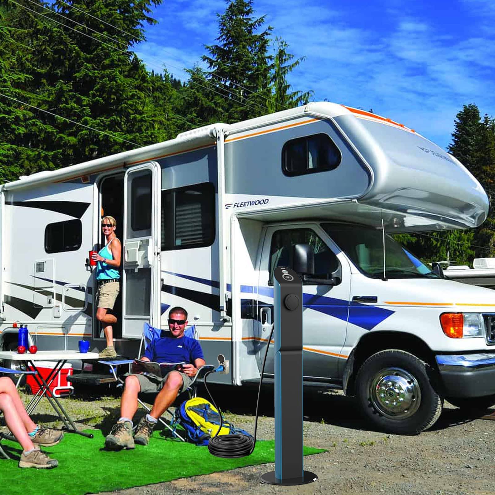 Gloppers 50 Amp Generator Cord and Power Inlet Box, 20ft Generator Extension Cords 50 Amp,125V/250V Generator Power Cord NEMA14-50P/SS2-5