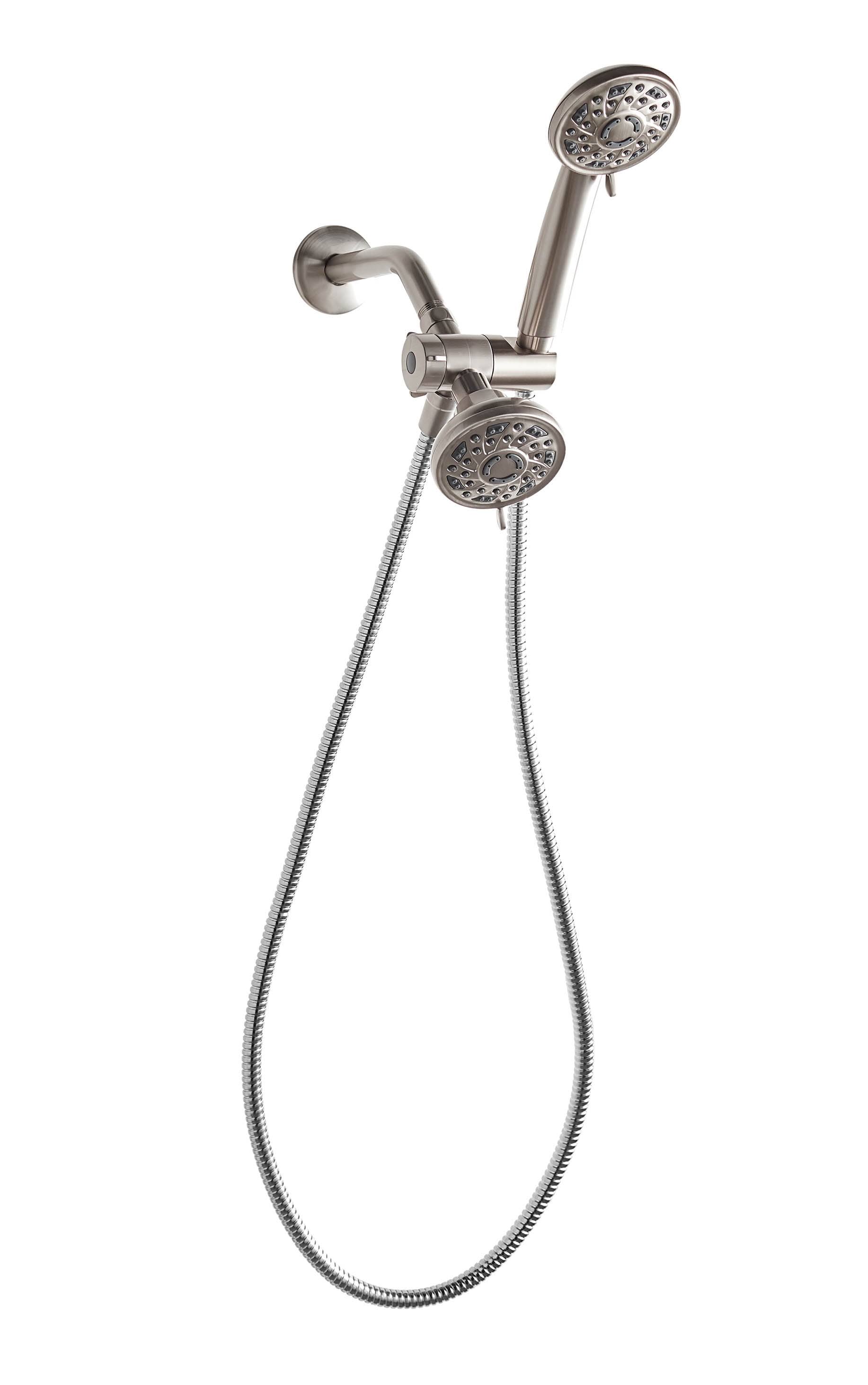 Mainstays 3-Setting Luxury Shower Combo, with 19 Possible Flow Combinations, Satin Nickel