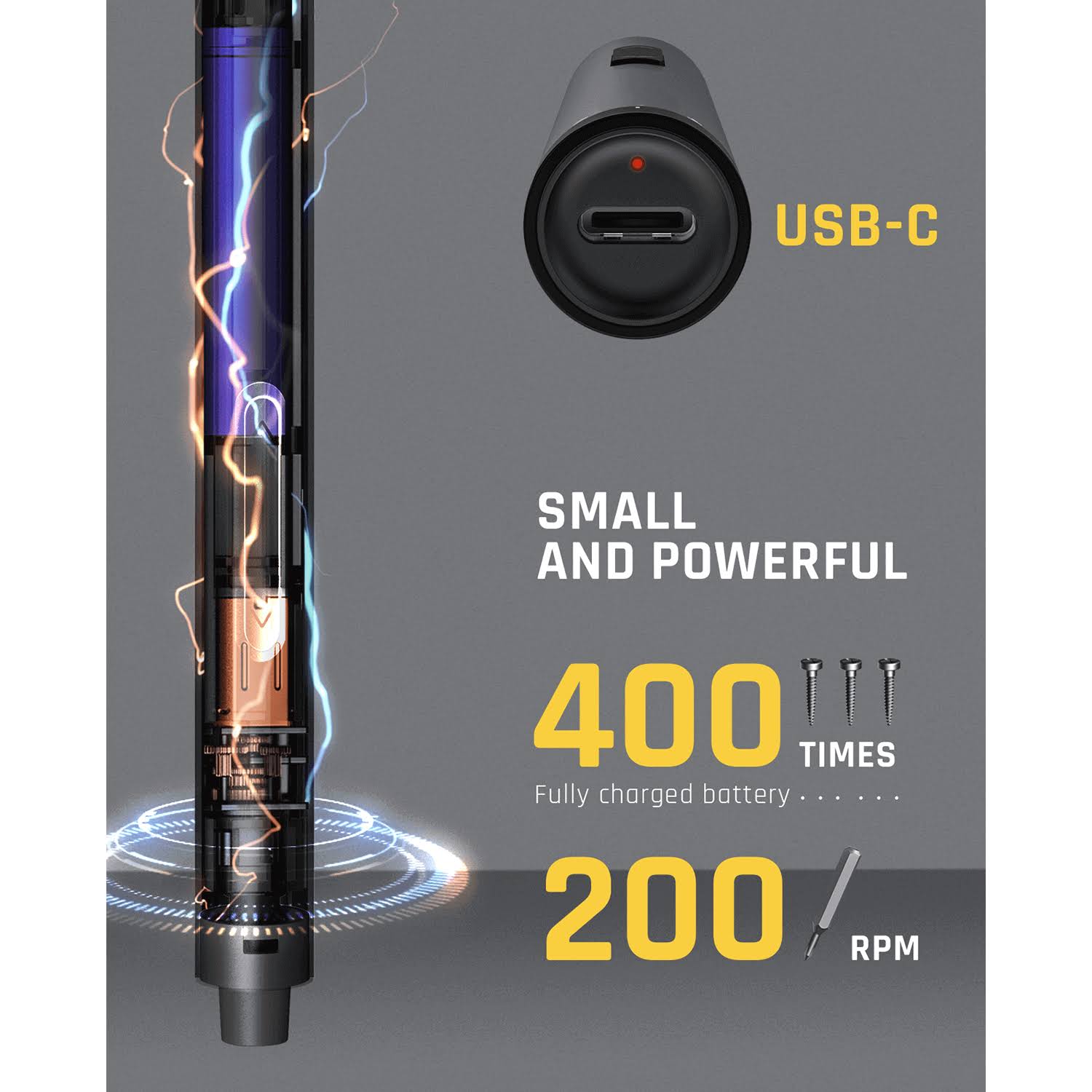 Fanttik E1 Max 3.7V Mini Precision Electric Screwdriver, 50-in-1 Magnetic Bits, 2 Torque Settings, Pop-Up Magnetic Case