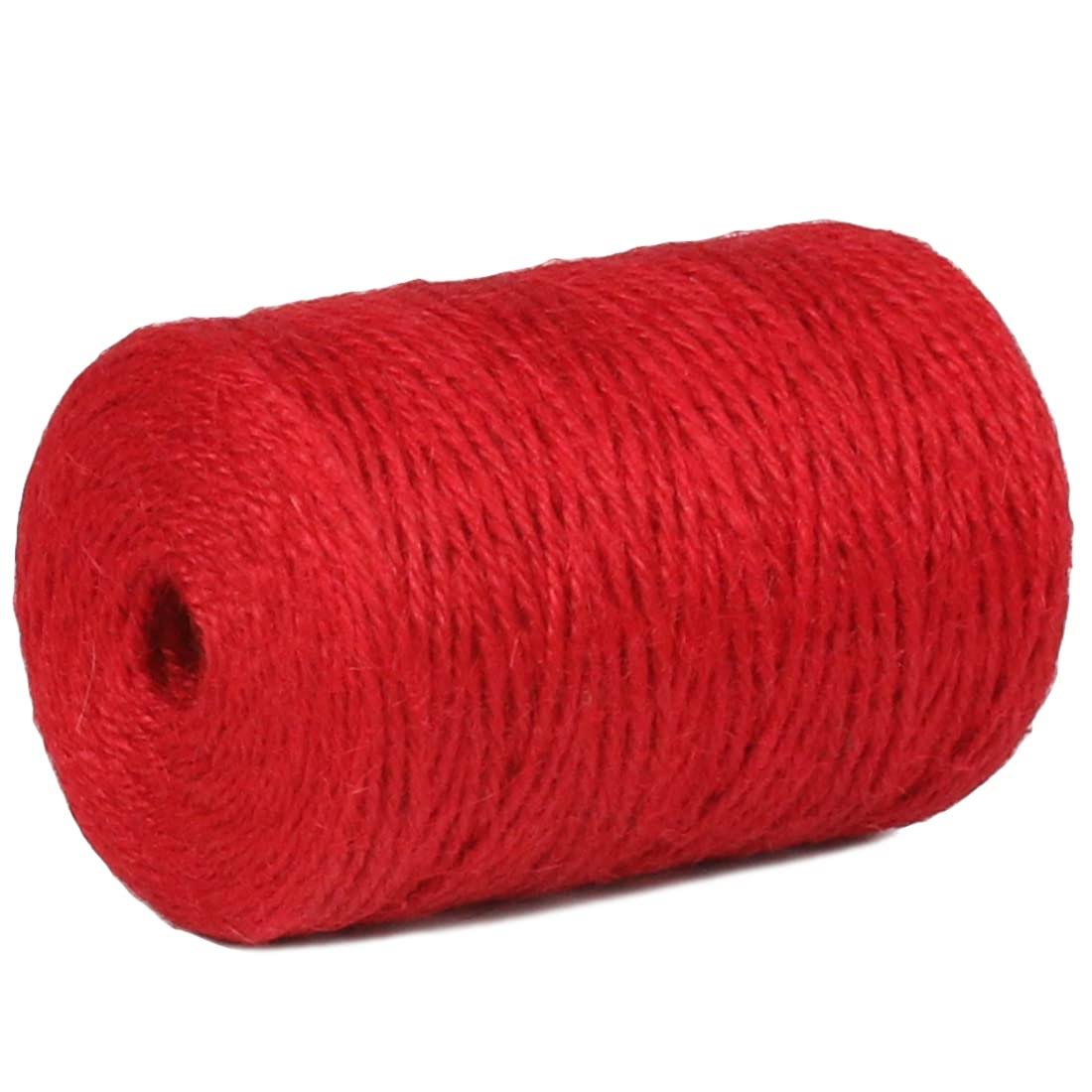 PerkHomy Natural Jute Twine 600 Feet Long Colored Twine Rope for Crafts Gift Wrapping Packing Gardening and Wedding Decor (Red)