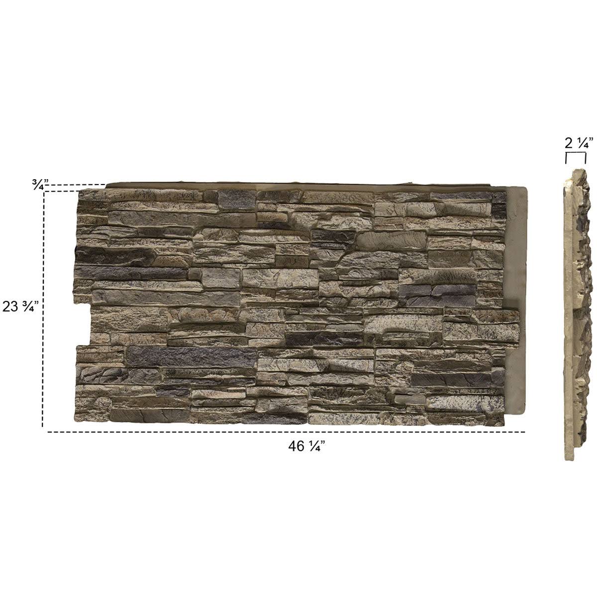 Canyon Ridge Stacked Stone Stonewall Faux Stone Siding Panel- Sandstone