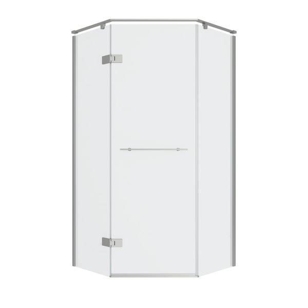 American Standard Elevate Brushed Nickel 36-1/4-In to 36-5/8-in x 74-in Frameless Sliding Soft Close Shower Door | AM00841400.295