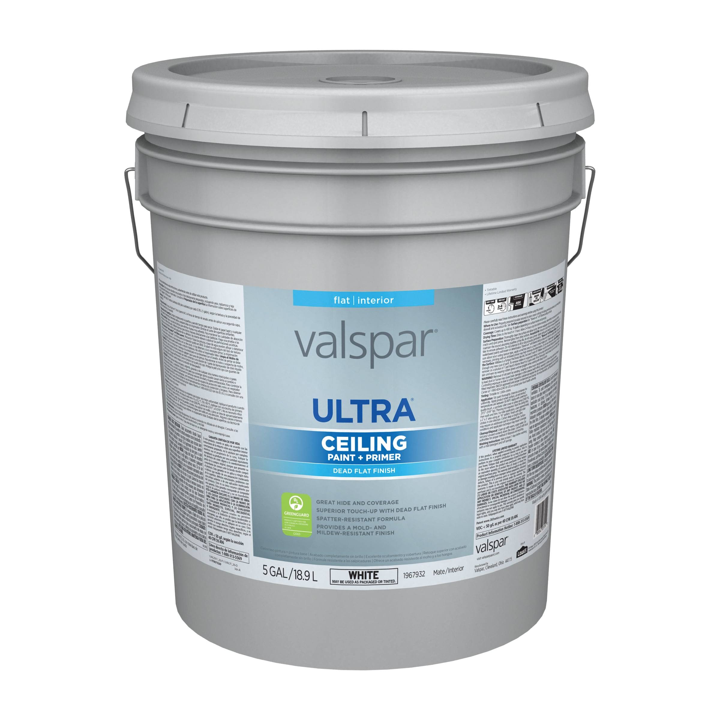 Valspar Ultra Flat Ceiling White Tintable Interior Paint 5-Gallon | 007.1967932.008