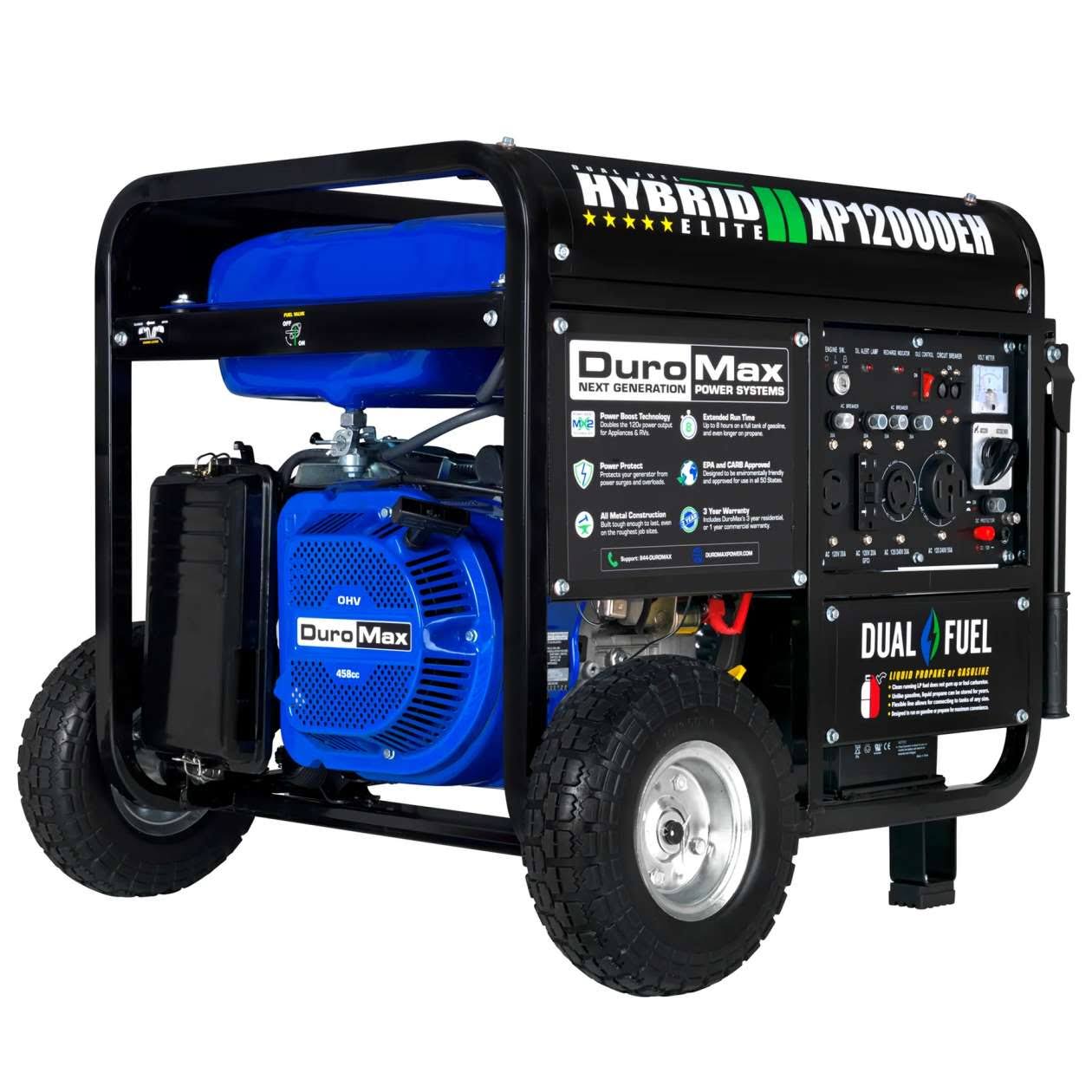 DuroMax 12000 Watt Dual Fuel Portable Generator XP12000EH