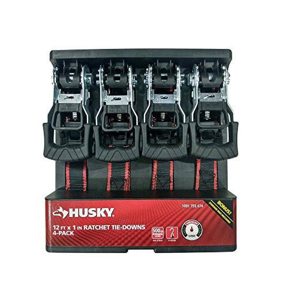 Husky 12 ft x 1 in Ratchet Tie-Downs 4 Pack by Husky