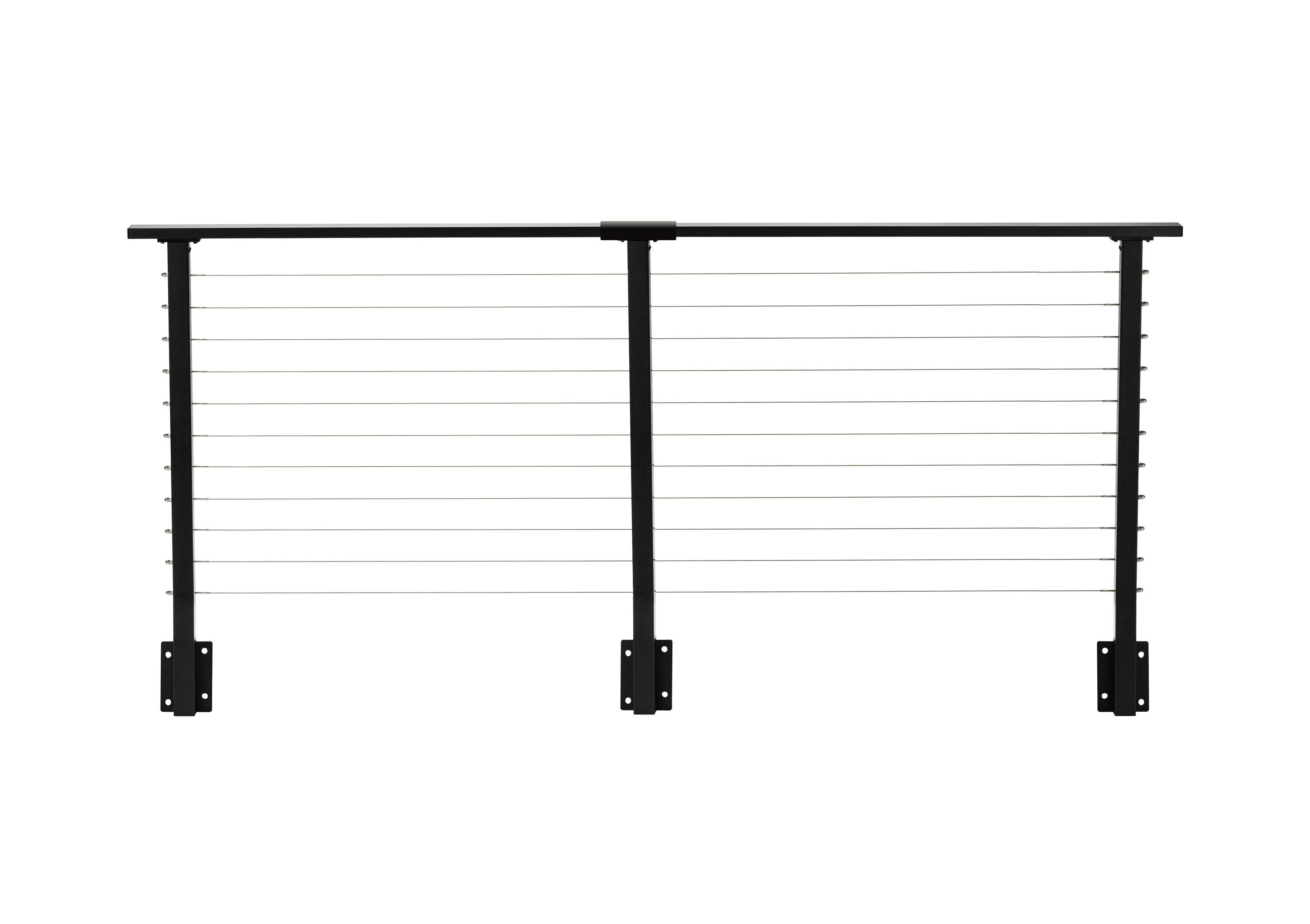 CityPost 8 ft. Black Deck Cable Railing 36 in. Face Mount