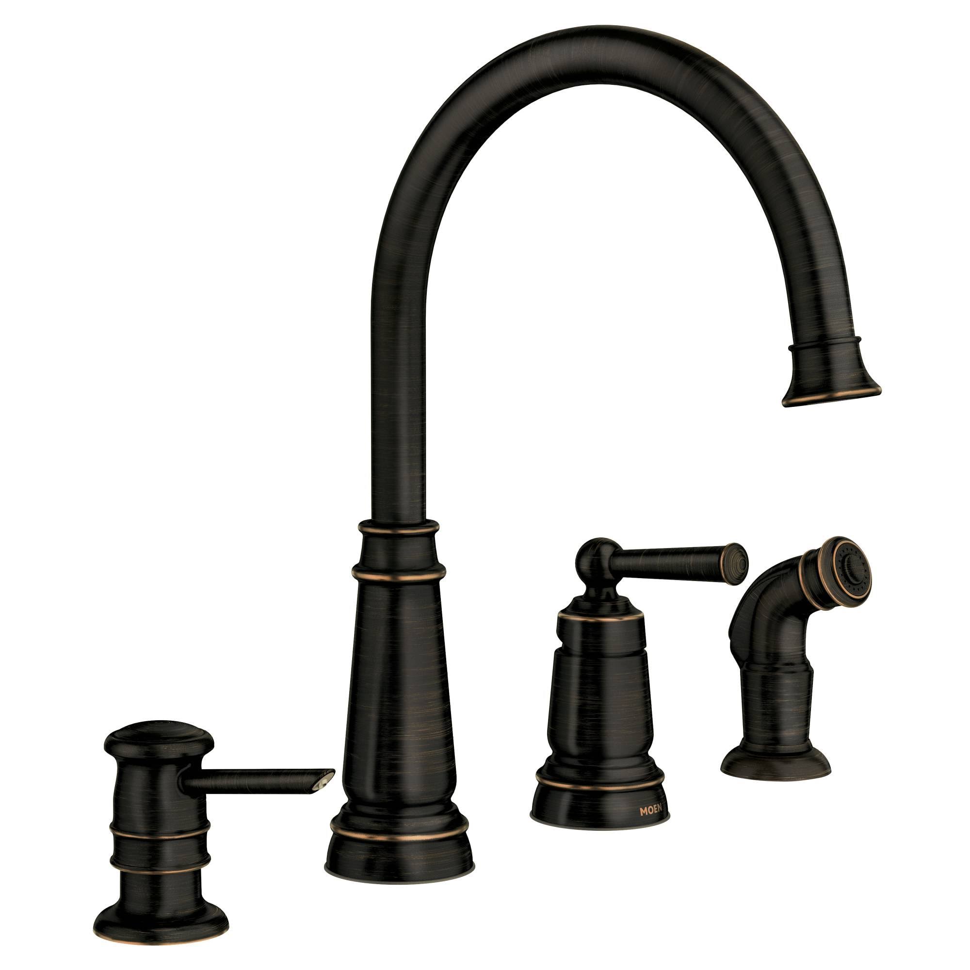 Moen 87042BRB One-Handle High Arc Kitchen Faucet, Mediterranean Bronze