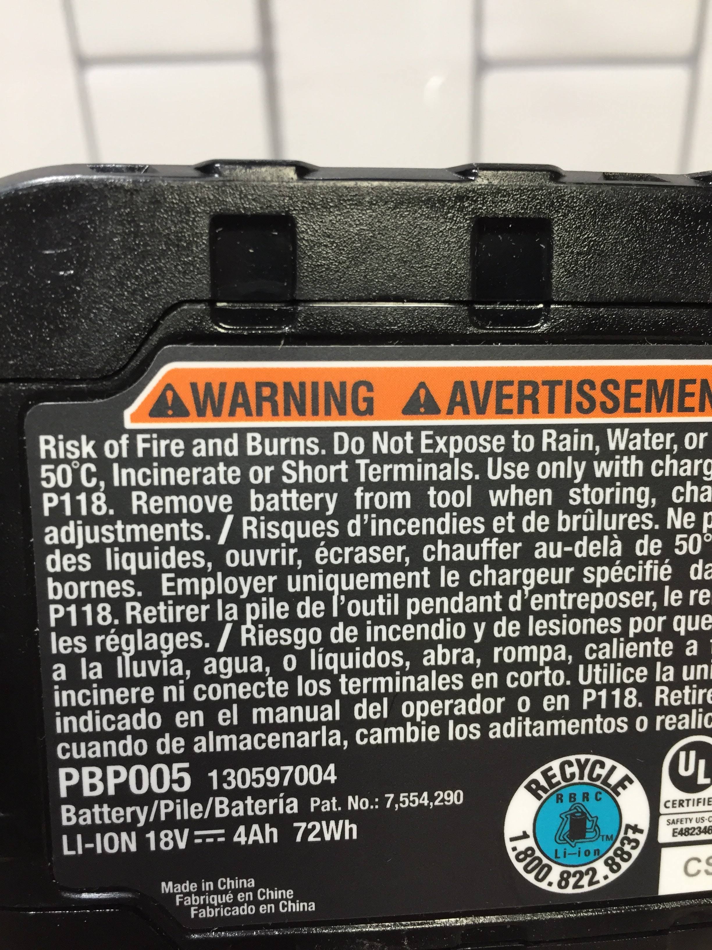 Ryobi PBP005 One+ 18V 4.0 Ah Lithium-Ion Battery