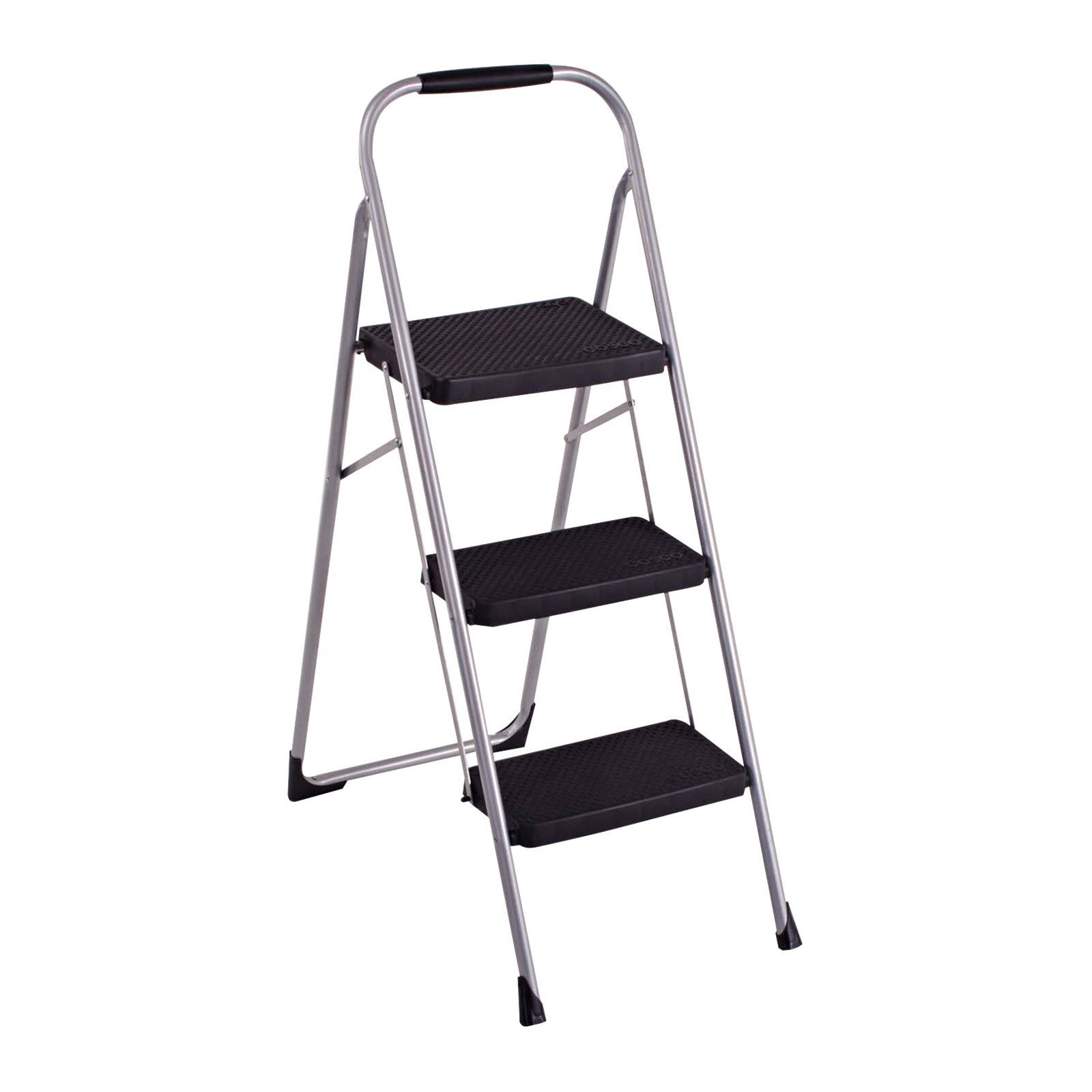 Cosco 3 Step Folding Step Stool, Silver