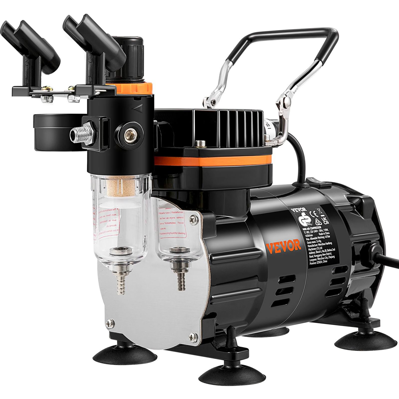 VEVOR Airbrush Kit, Professional Airbrush Set with Compressor, Airbrushing System Kit with Multi-Purpose Dual-Action Gravity Feed Airbrushes, Art