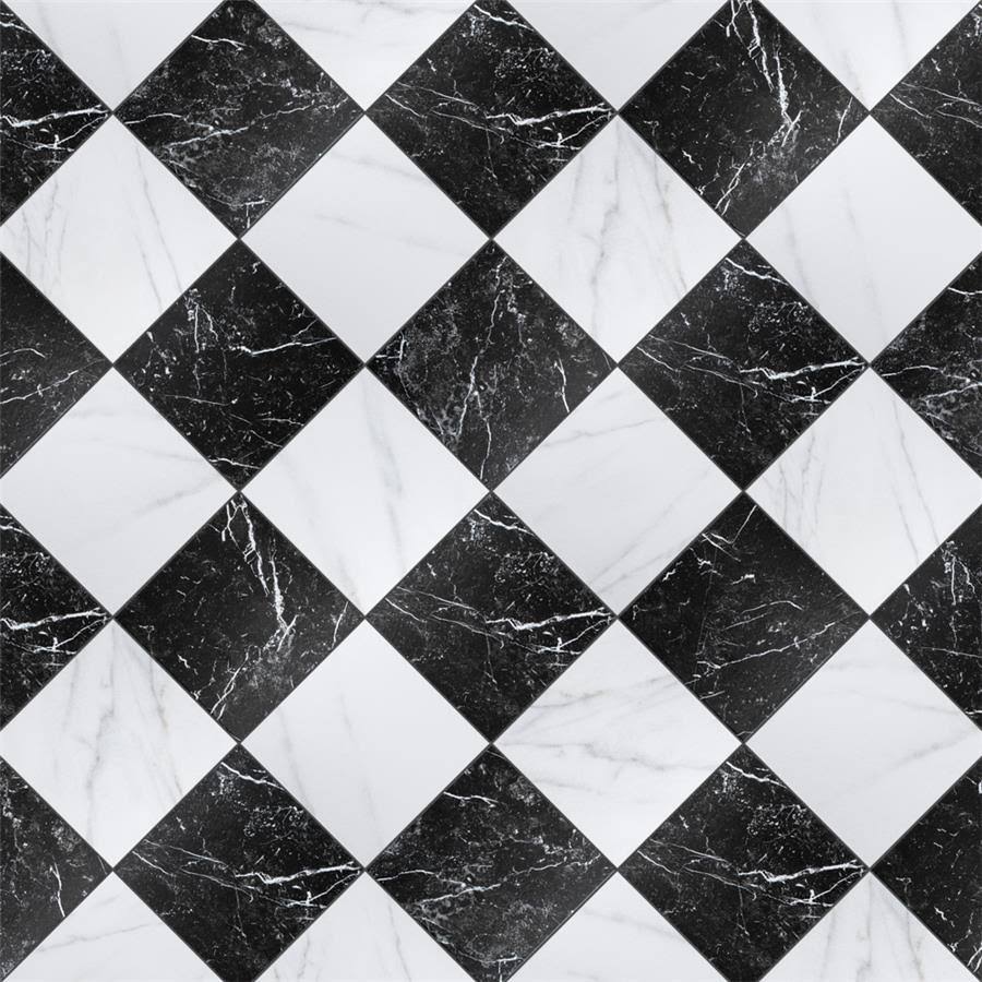 Merola Tile Ruzzini 17-7/8 in. x 17-7/8 in. Porcelain Floor and Wall Tile (11.33 Sq. ft. / case), Black and White / Medium Sheen