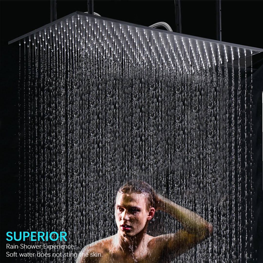 Senlesen 310-PH4080HS Rain Fixed Shower Head 2.5 GPM GPM with Self-Cleaning