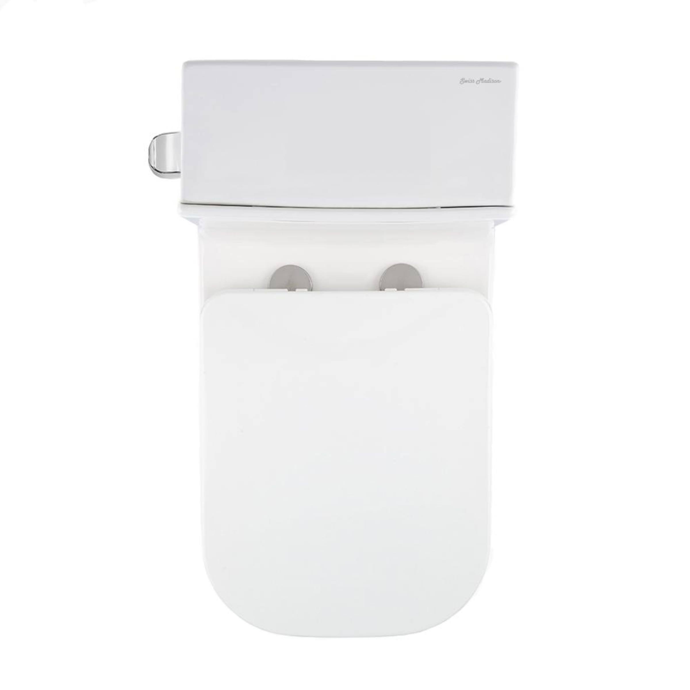 Swiss Madison Concorde One-Piece Square Left Side Flush Handle Toilet 1.28 GPF, White